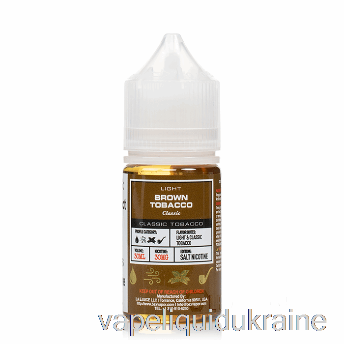 Vape Liquid Ukraine Brown Tobacco - BSX Salt Series - 30mL 30mg